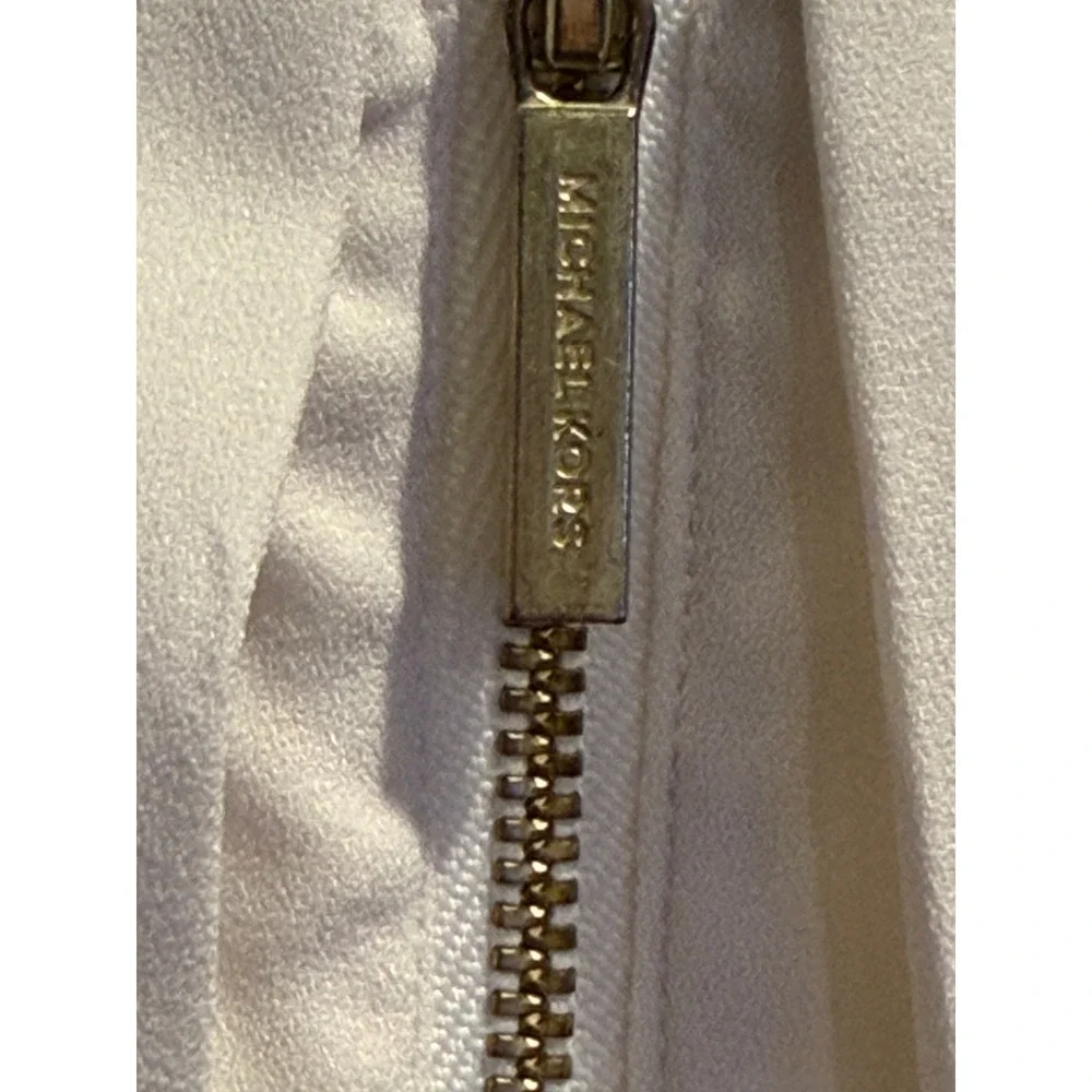 Michael Kors‎ Cream Lace Sleeve Pleated Zip Front Blouse MS54K351MH Mens L